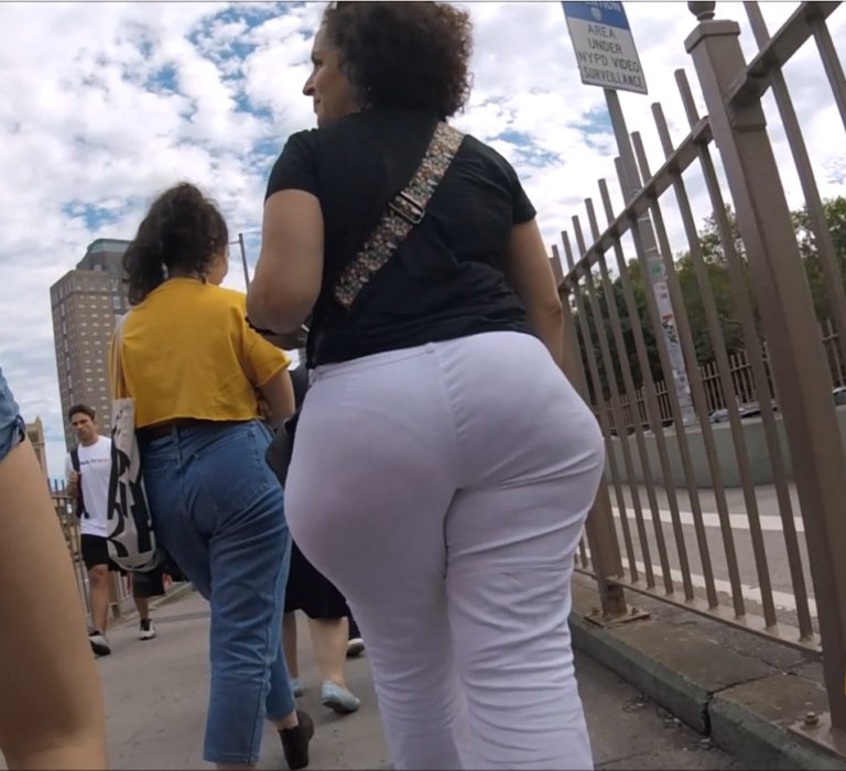 Epic Pearshaped Gilf Booty In White Pants W Vpl Phatassvision