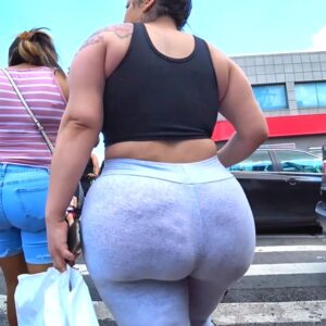 EPIC Stuffed Latina Superbooty in Gray Leggings!!!