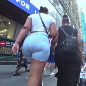 EPIC Melanated Nutyams: Thickest Ass in Baby Blue Shorts!!! 😫😫😫