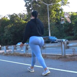 Super Phat Ass Latina Walking Along the Waterside Track!
